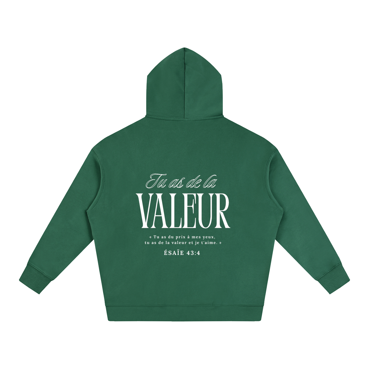 Hoodie "Tu as de la valeur" "Blanc"