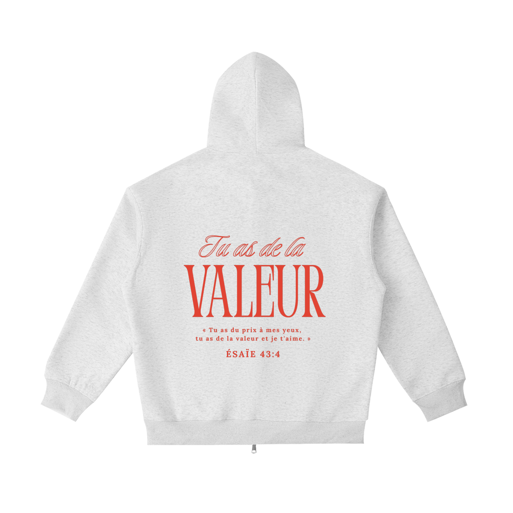 Hoodie " Tu as dela valeur"  "Rouge"