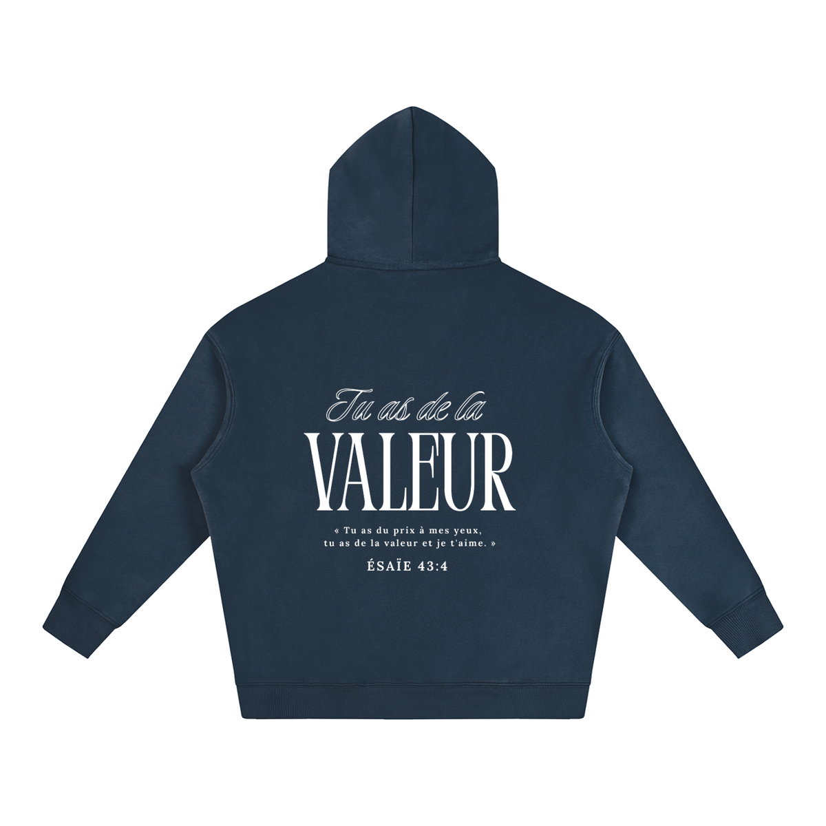 Hoodie "Tu as de la valeur" "Blanc"