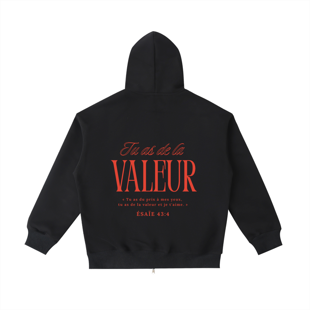 Hoodie " Tu as dela valeur"  "Rouge"