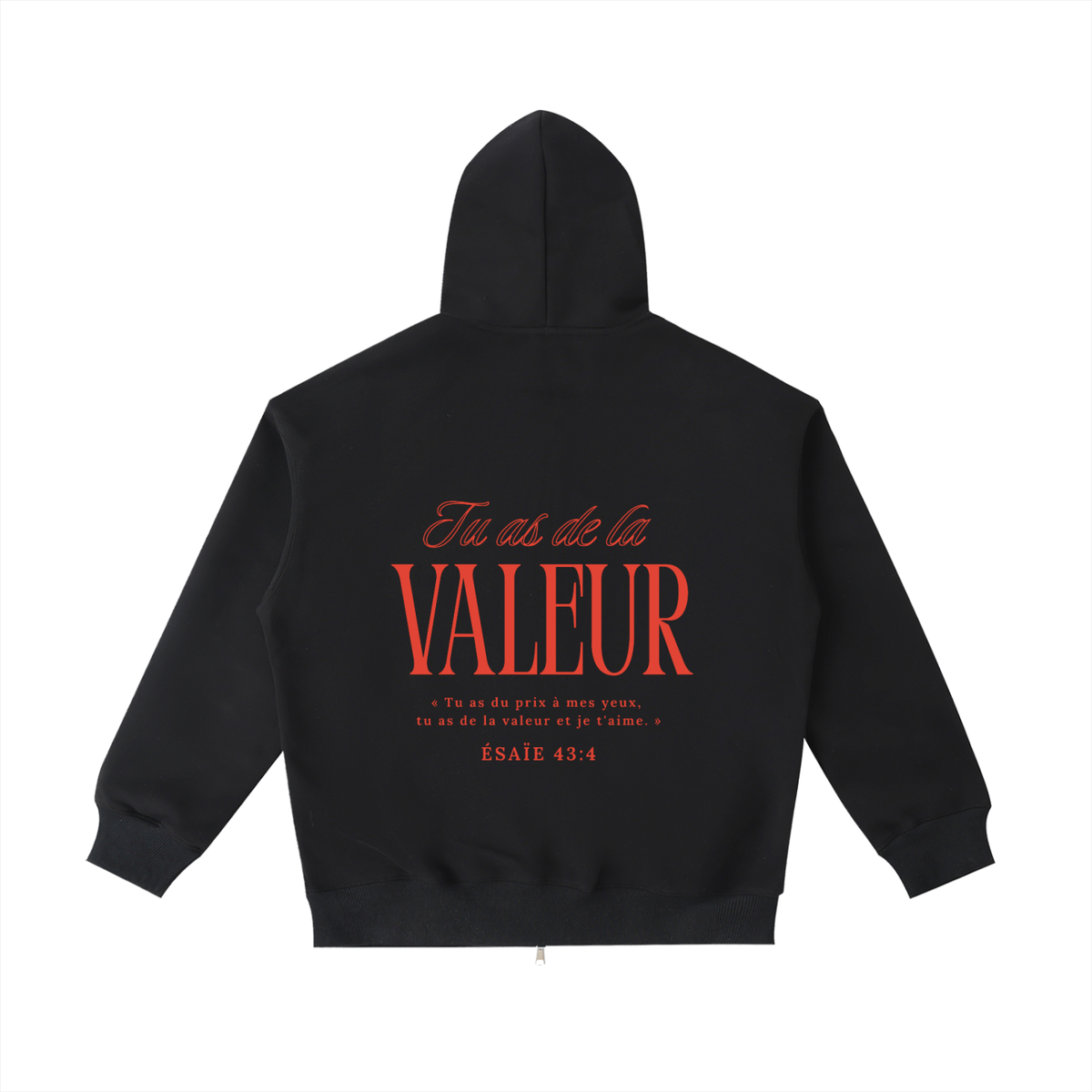 Hoodie " Tu as dela valeur"  "Rouge"