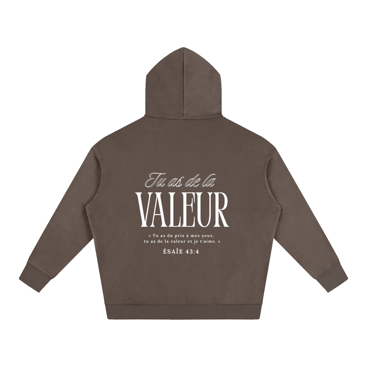 Hoodie "Tu as de la valeur" "Blanc"