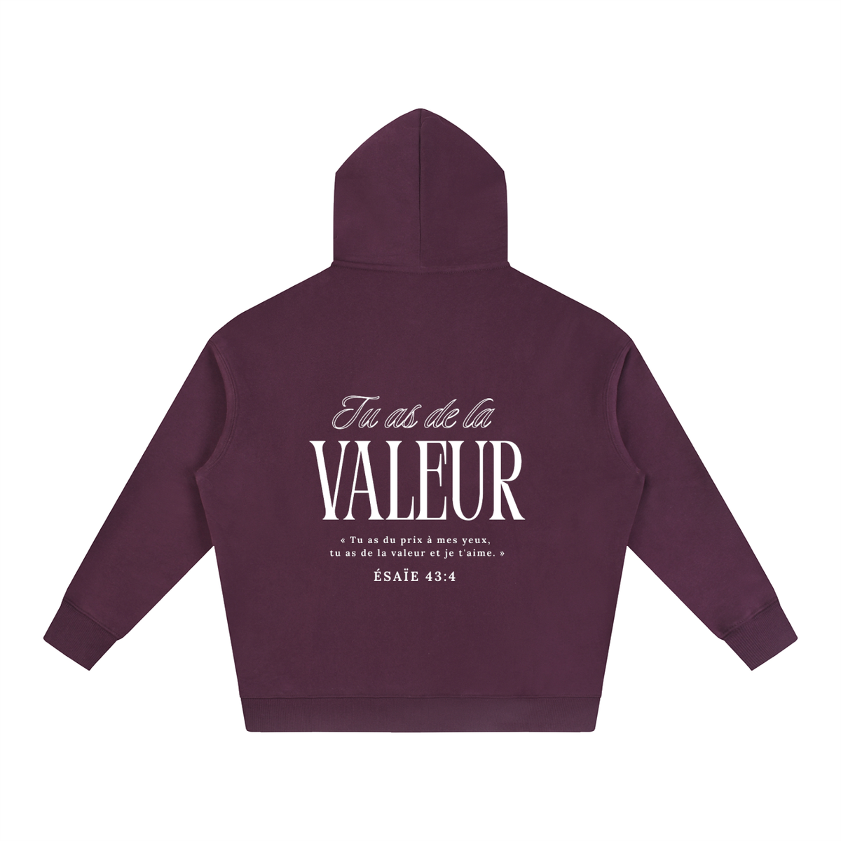 Hoodie "Tu as de la valeur" "Blanc"