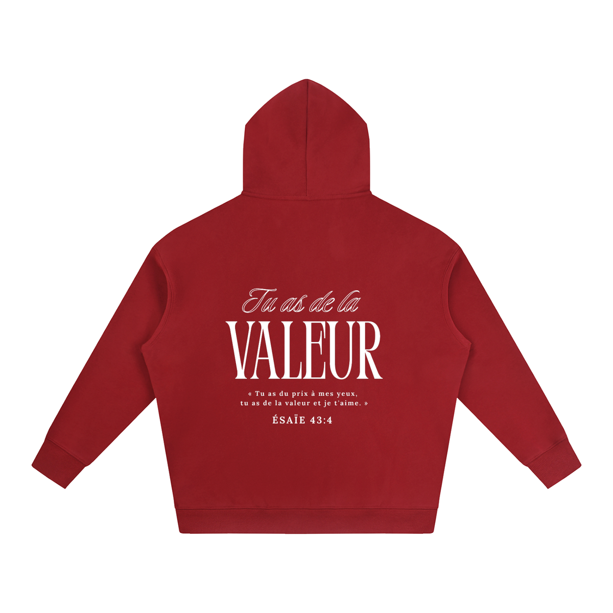 Hoodie "Tu as de la valeur" "Blanc"